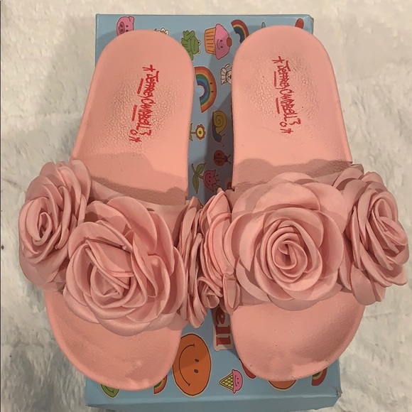Jeffrey Campbell Platform Floral Slides - Picture 1 of 5